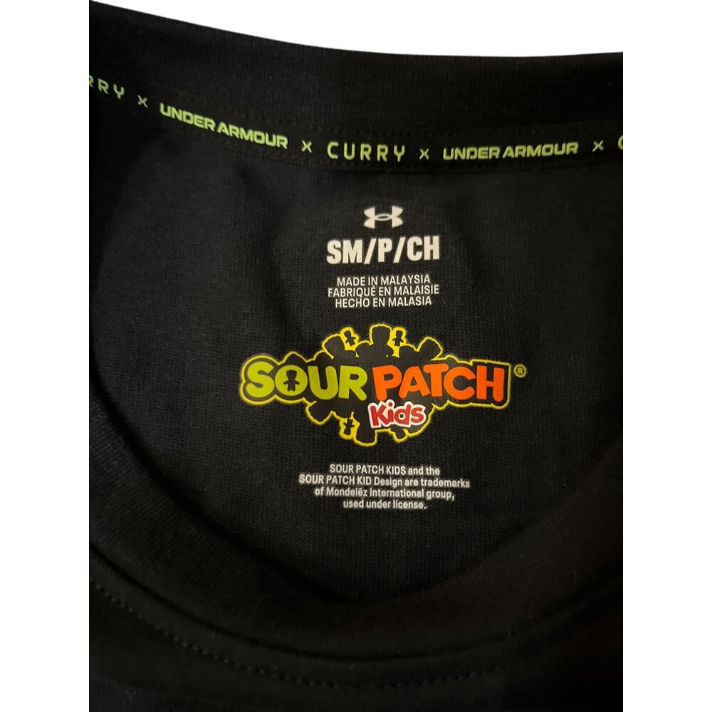 Stephen Curry x Sour Patch Kids Black Graphic Tee Mens S UA 1374215 Used Basketb - Picture 7 of 11
